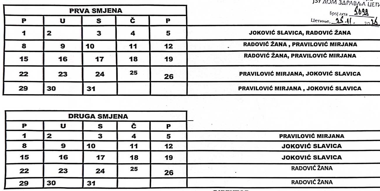 Raspored rada decembar 2025 5 FIZ