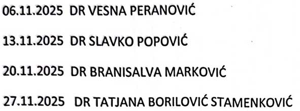 Raspored novembar 2025 Rijeka